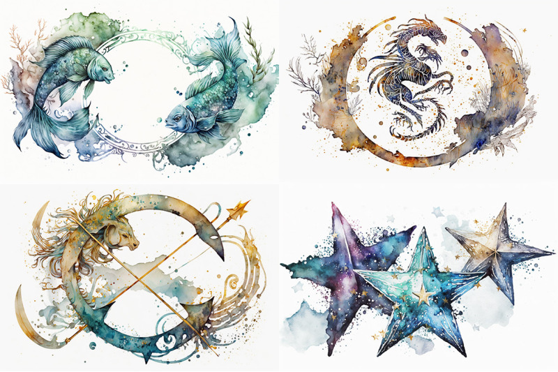 celestial-wonders-watercolor-zodiac-collection