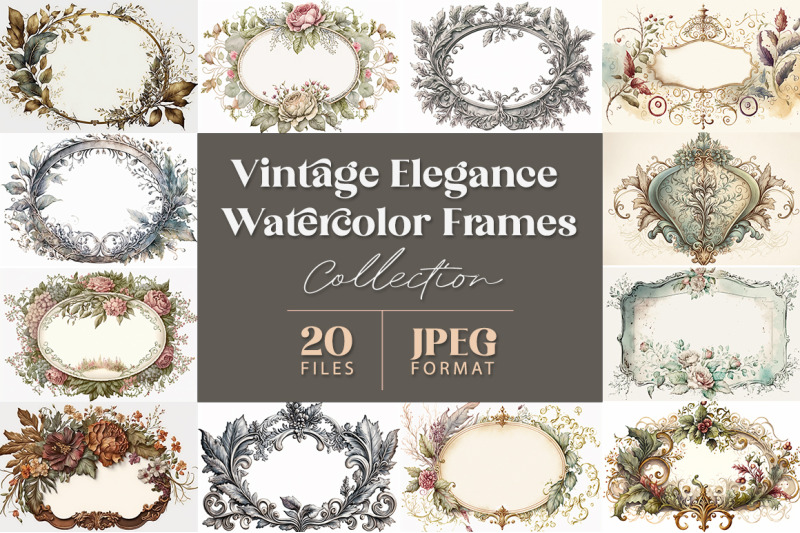 vintage-elegance-watercolor-frames-collection