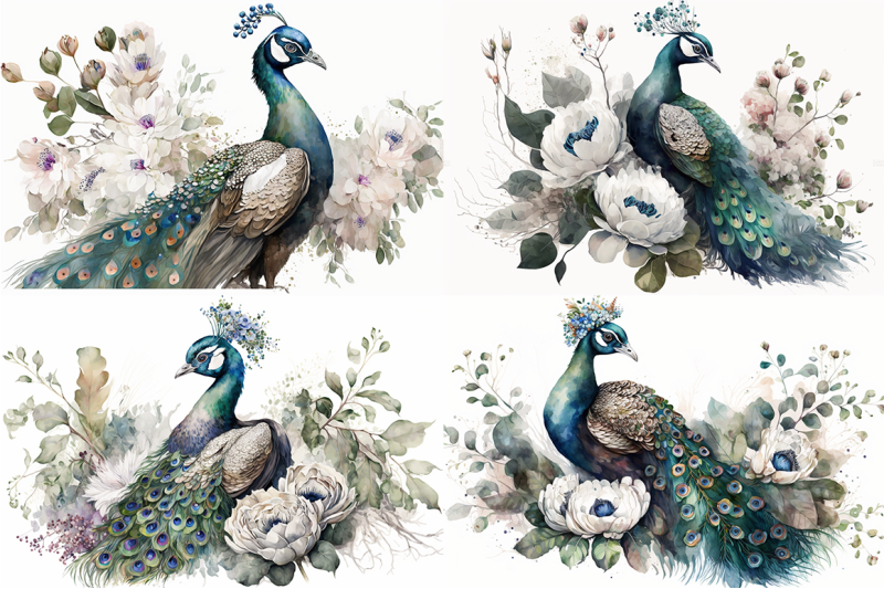 exquisite-peacock-watercolor-collection