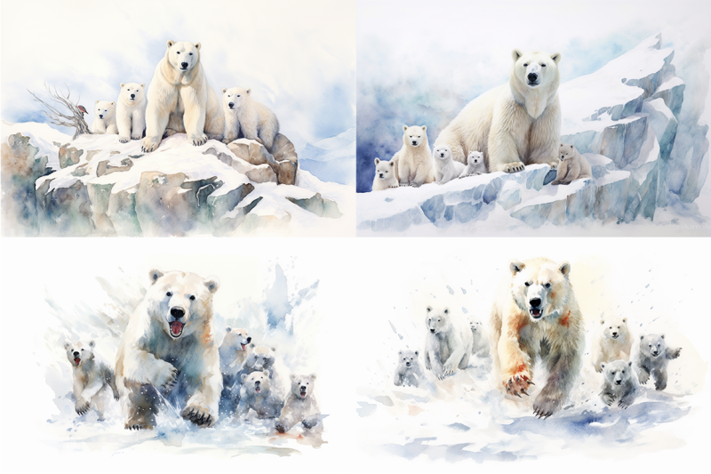 polar-pals-watercolor-collection