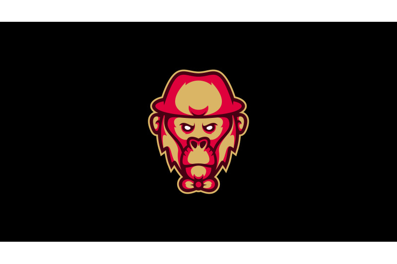 cool-detective-monkey-head-logo-cartoon-design-abstract-vector-templat