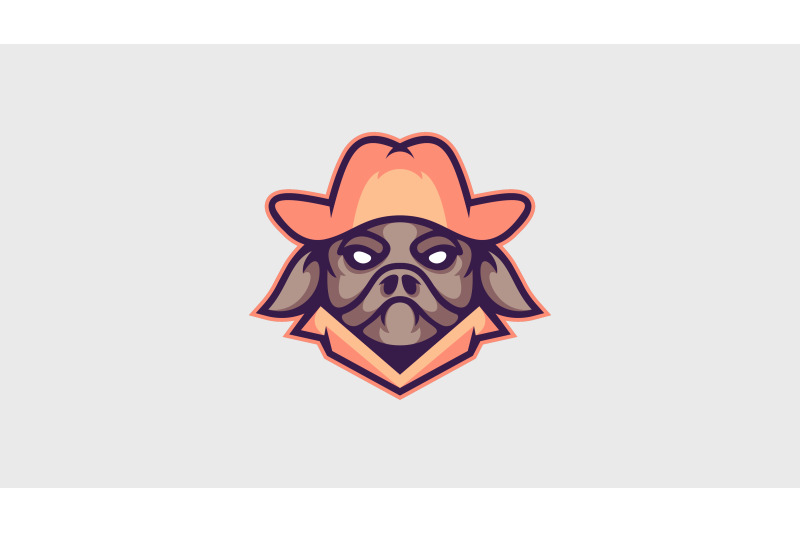 detective-dog-head-logo-cartoon-design-abstract-vector-template