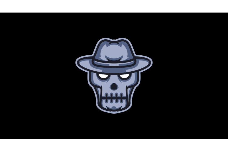 evil-dead-detective-skull-head-logo-cartoon-design-abstract-vector-template