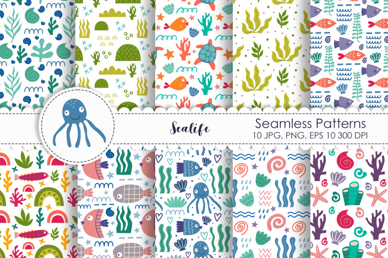 sea-life-seamless-patterns