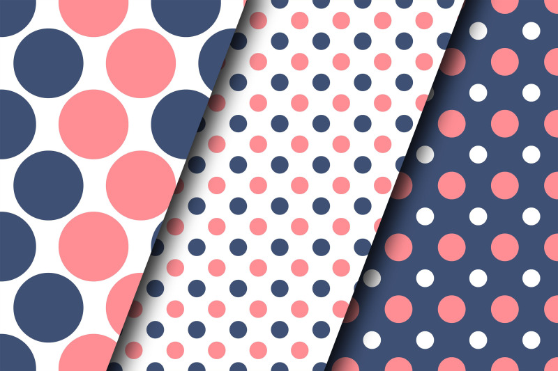 navy-and-coral-polka-dots-pattern-digital-papers
