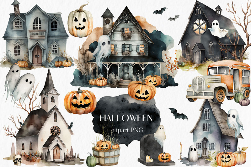 halloween-clipart-png-spooky-party-pumpkin-ghost-jack-o-lantern