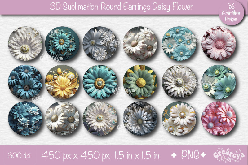 3d-earrings-sublimation-round-earring-3d-daisy-3d-sublimation-bundle