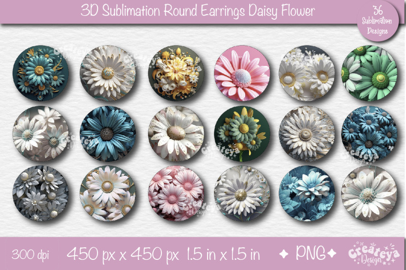 3d-earrings-sublimation-round-earring-3d-daisy-3d-sublimation-bundle