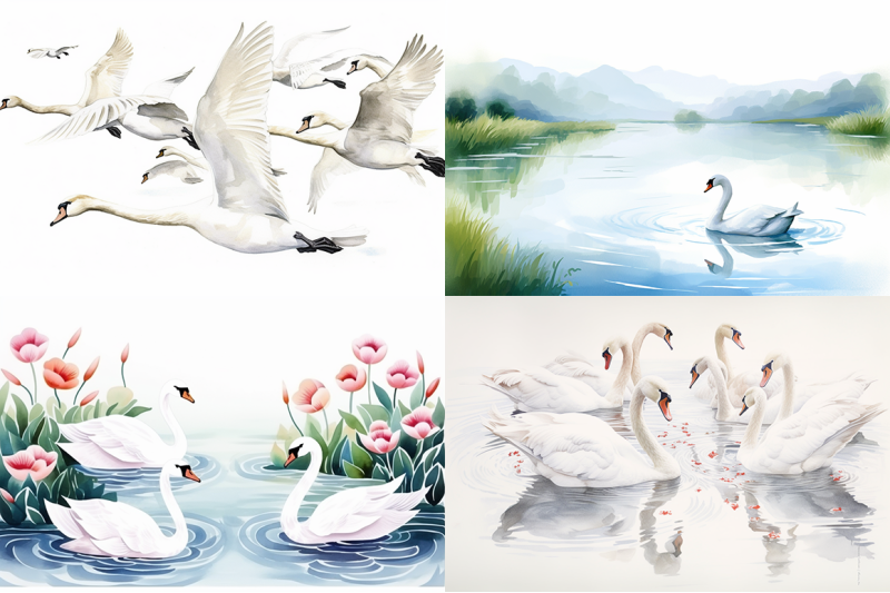 elegant-swans-watercolor-collection