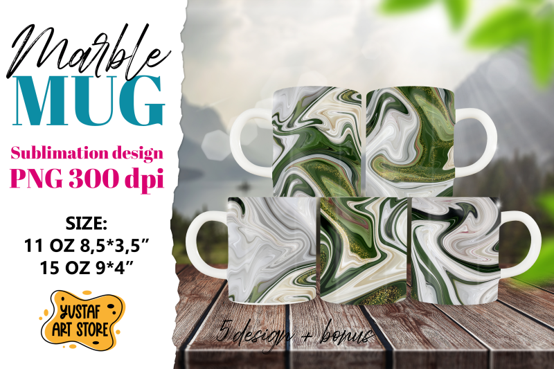 green-white-marble-sublimation-mug-bundle-5-png-design