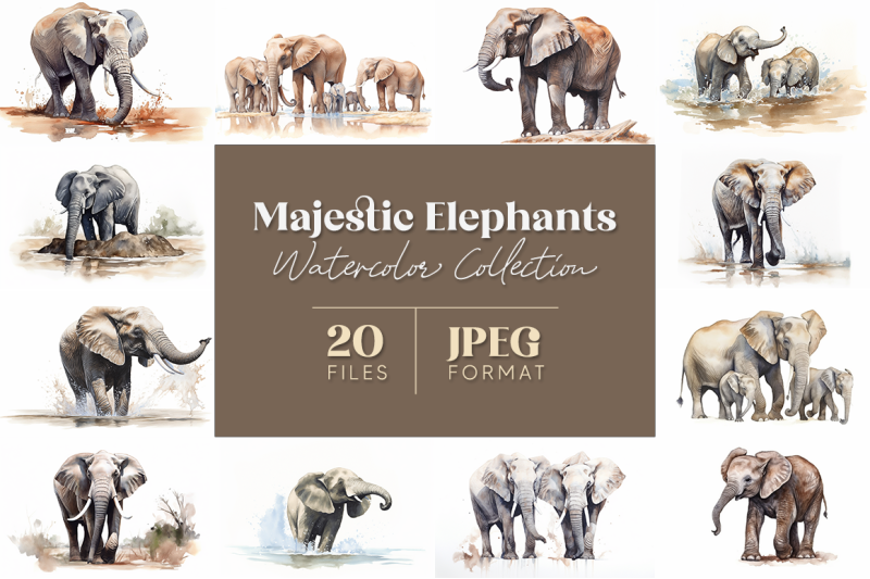 majestic-elephants-watercolor-collection