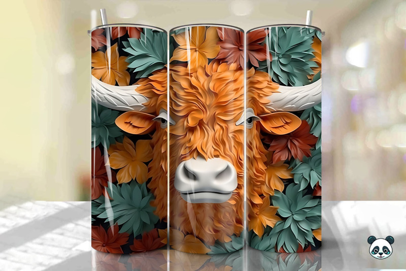 3d-highland-cow-tumbler-wrap-png-8