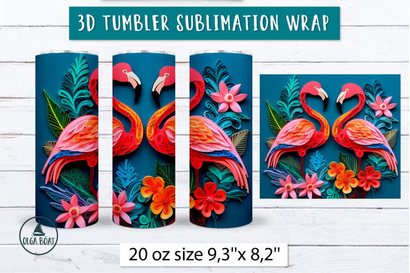 3d-sublimation-tumbler-wrap-flamingo-tumbler-design