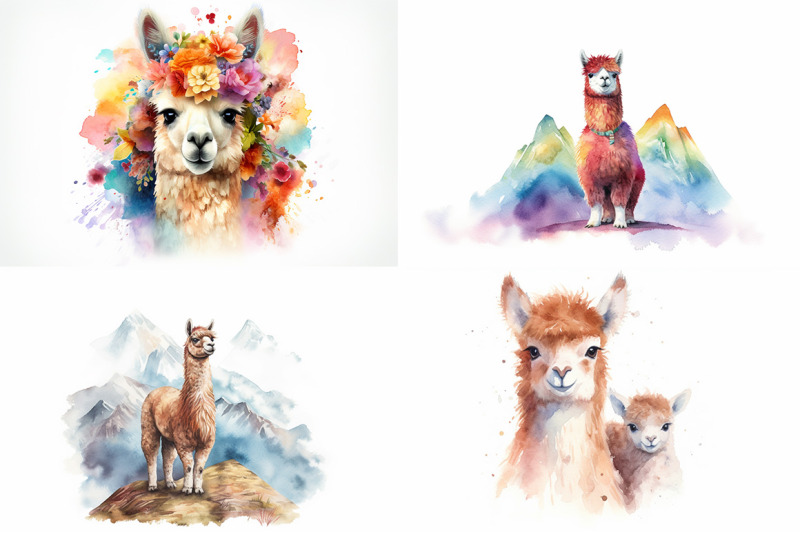 adorable-alpacas-watercolor-collection