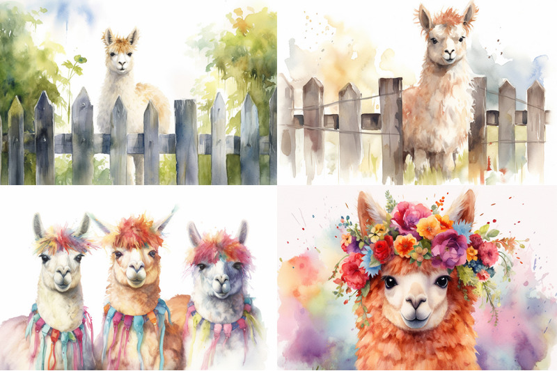 adorable-alpacas-watercolor-collection