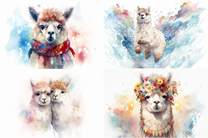 adorable-alpacas-watercolor-collection