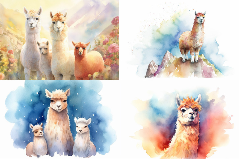 adorable-alpacas-watercolor-collection