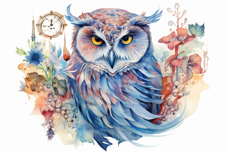 whimsical-owls-watercolor-collection