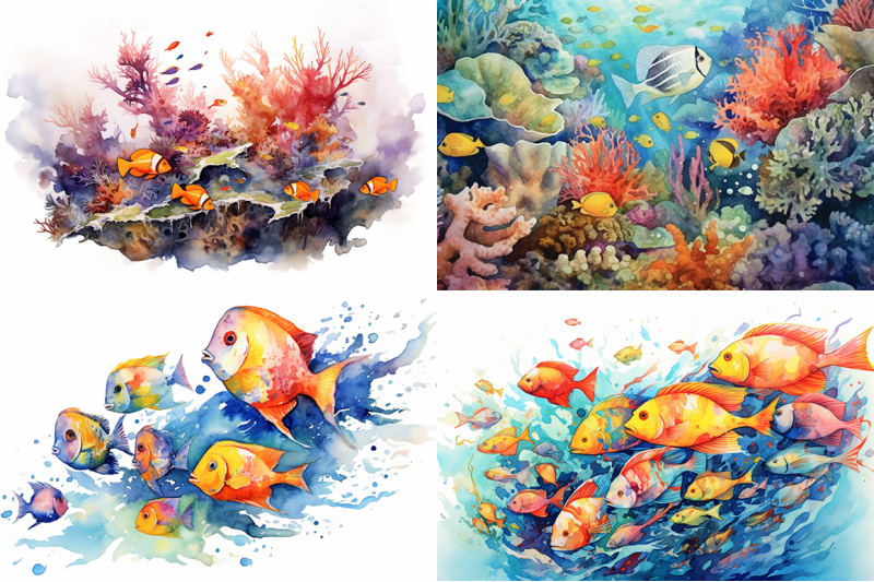 colorful-tropical-fish-watercolor-collection