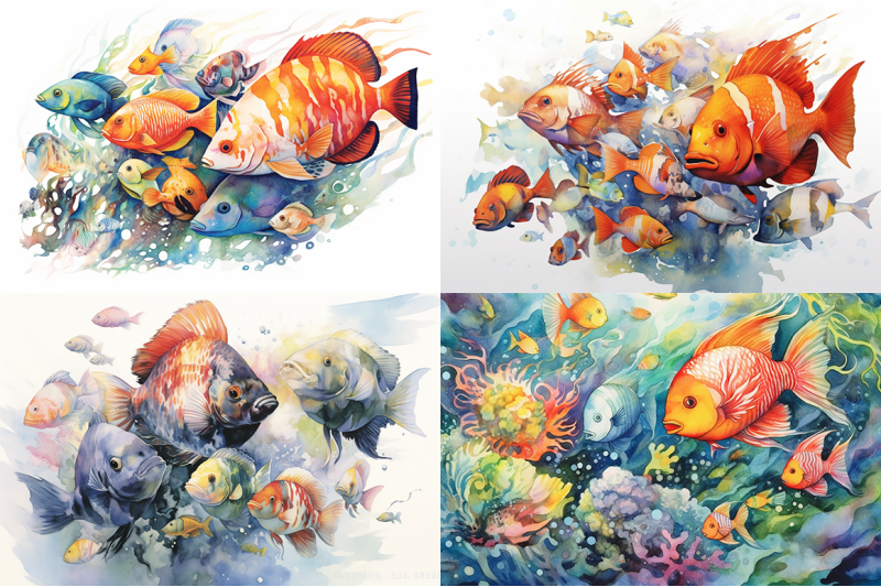 colorful-tropical-fish-watercolor-collection