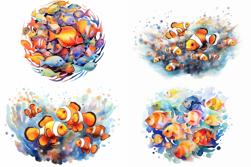 colorful-tropical-fish-watercolor-collection