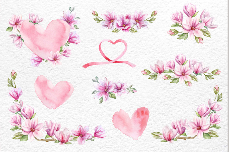 spring-magnolia-watercolor-set