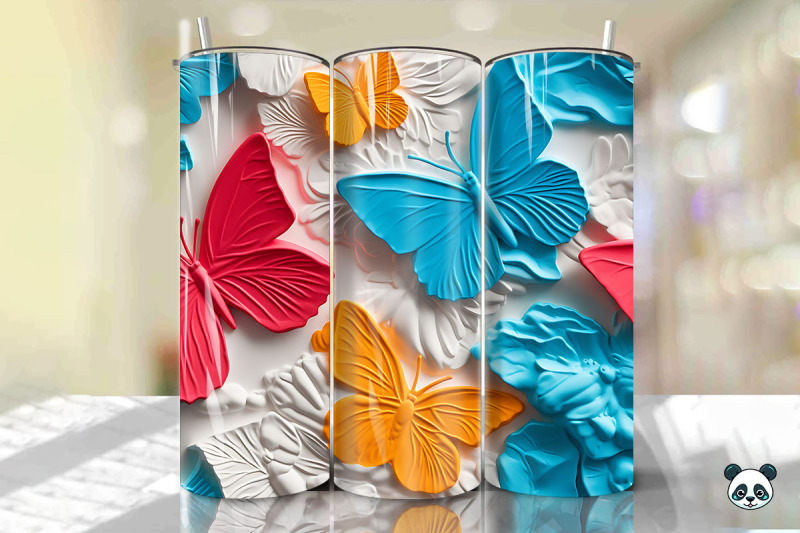 colorful-3d-butterfly-seamless-pattern