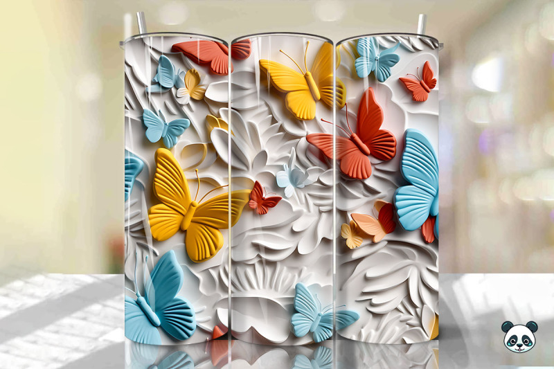 colorful-3d-butterfly-seamless-pattern