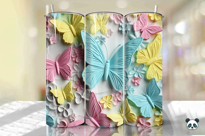 colorful-3d-butterfly-tumbler-wrap-png