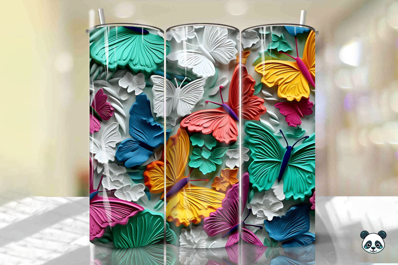 colorful-3d-butterfly-seamless-pattern