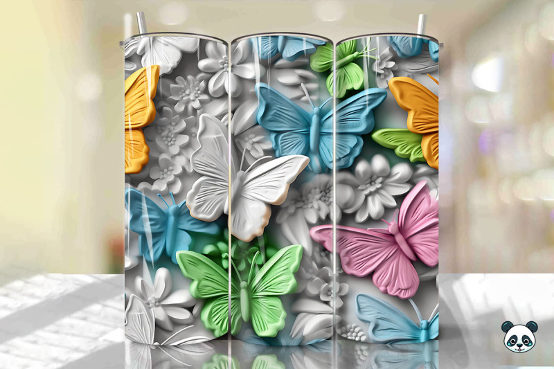 colorful-3d-butterfly-seamless-pattern