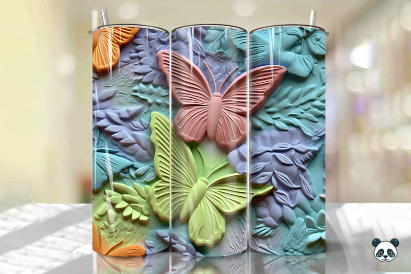 colorful-3d-butterfly-tumbler-wrap-png