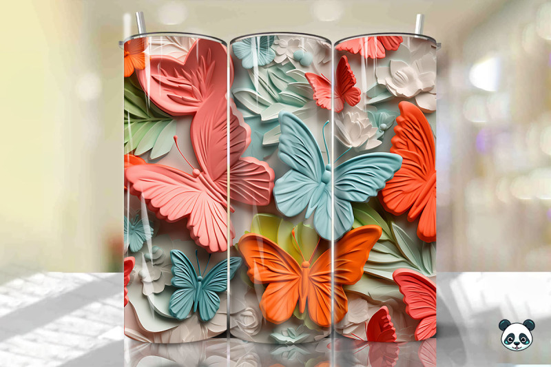 colorful-3d-butterfly-seamless-pattern