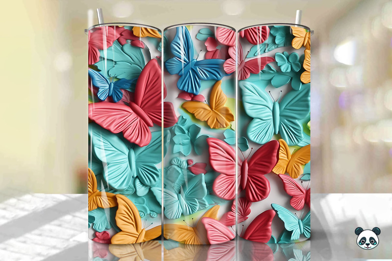 colorful-3d-butterfly-seamless-pattern