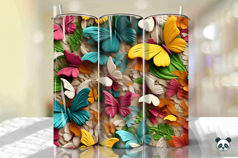 colorful-3d-butterfly-seamless-pattern