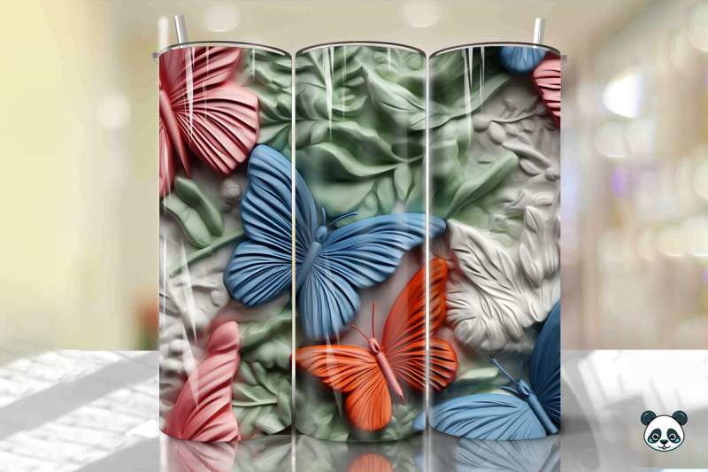 colorful-3d-butterfly-seamless-pattern