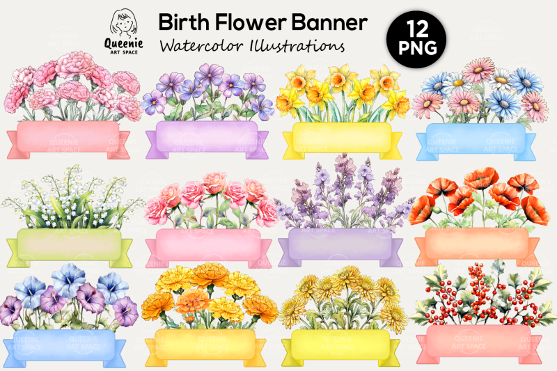 birth-flowers-birthday-month-flower-banner-png