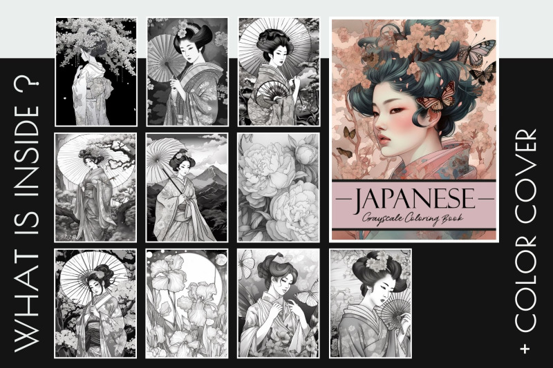 japanese-geisha-coloring-book-10-greyscale-coloring-pages