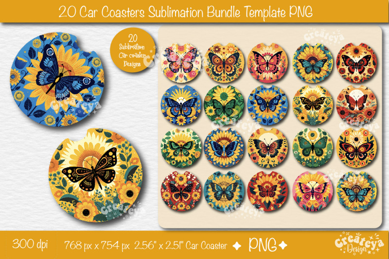 car-coaster-sublimation-designs-bundle-round-sublimation-png-template