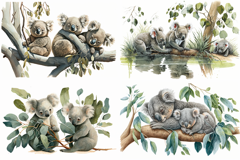 cute-koala-watercolor-collection