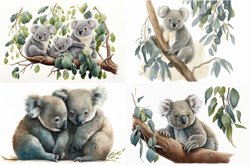 cute-koala-watercolor-collection