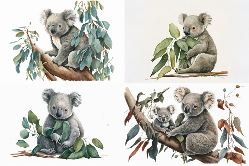 cute-koala-watercolor-collection