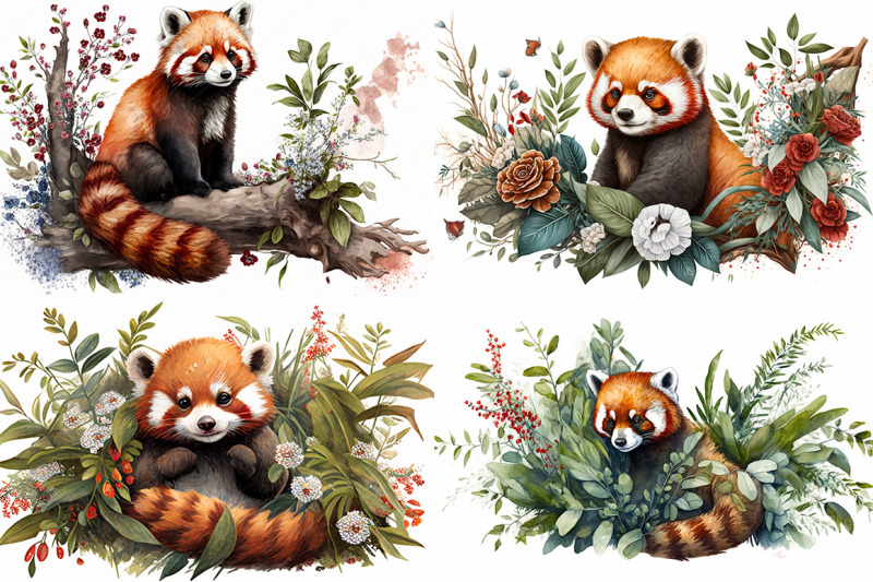 captivating-red-panda-watercolor-collection