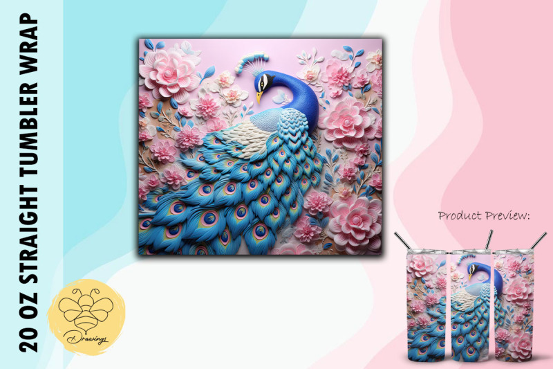 3d-beautiful-peacock-tumbler-wrap