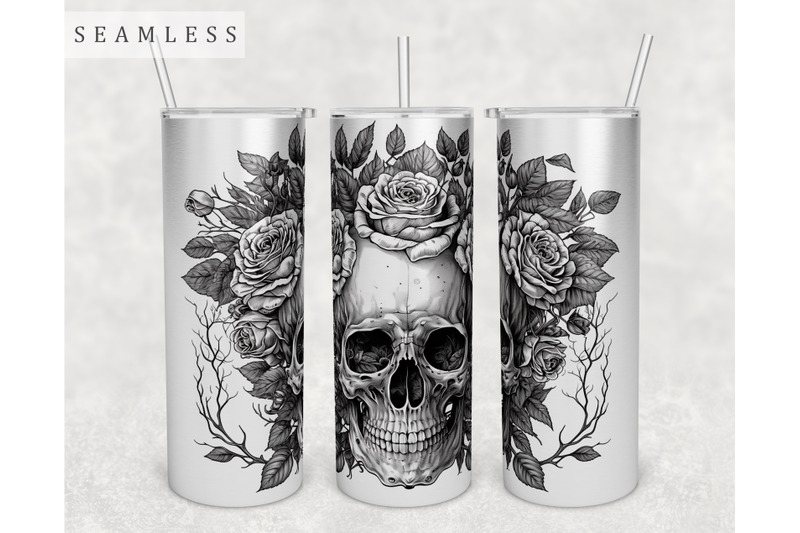 floral-skull-tumbler-wrap-20-oz-skinny-tumbler-sublimation-design