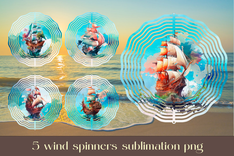 sea-landscape-wind-spinner-sublimation-ship-wind-spinner