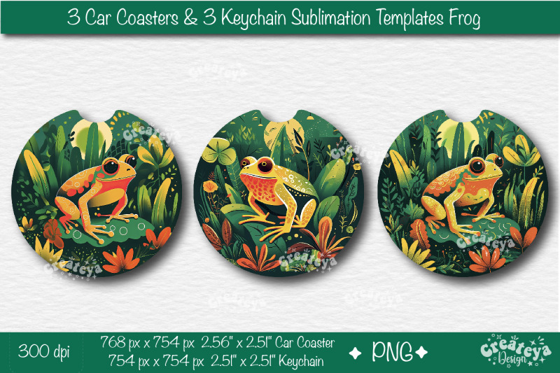 car-coaster-sublimation-bundle-round-keychain-sublimation-frog-png-te