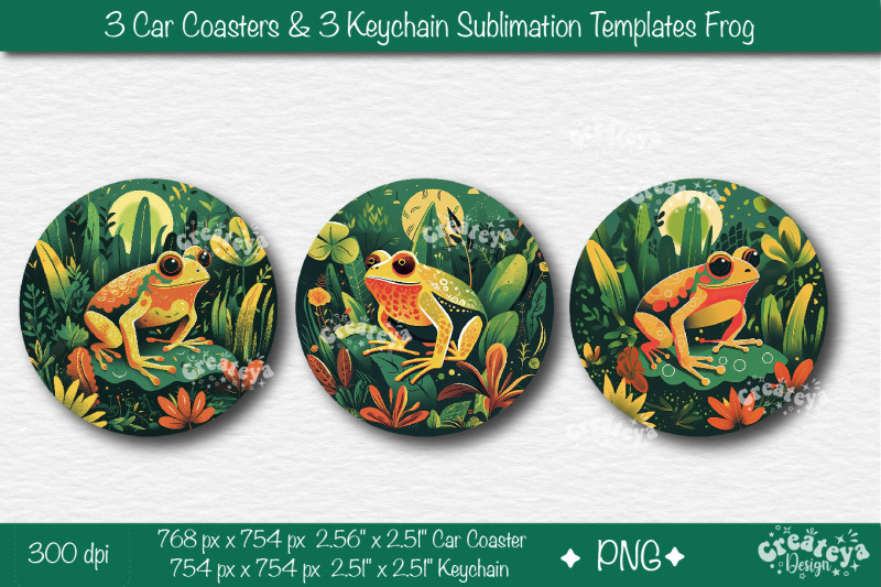 car-coaster-sublimation-bundle-round-keychain-sublimation-frog-png-te