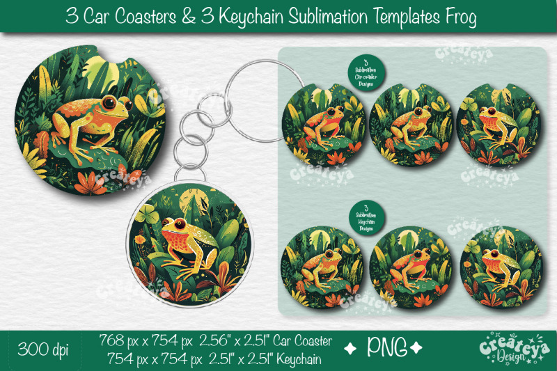 car-coaster-sublimation-bundle-round-keychain-sublimation-frog-png-te