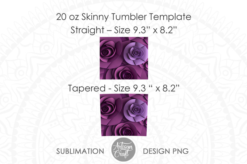 3d-flowers-tumbler-wrap-20oz-skinny-tumbler-sublimation-design-png